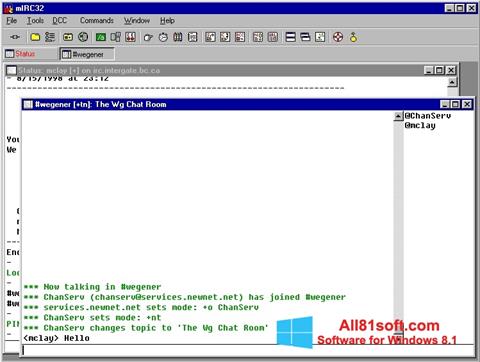 스크린 샷 mIRC Windows 8.1