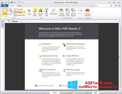 스크린 샷 Nitro PDF Reader Windows 8.1
