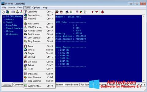스크린 샷 IP Tools Windows 8.1