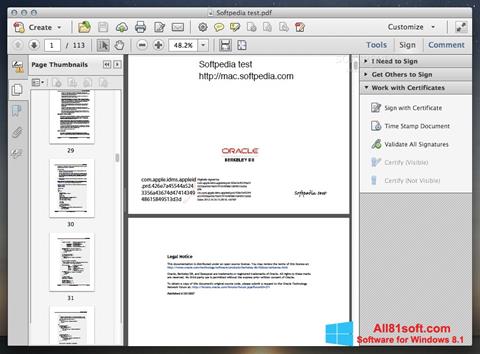 스크린 샷 Adobe Acrobat Windows 8.1