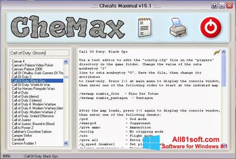 스크린 샷 CheMax Windows 8.1