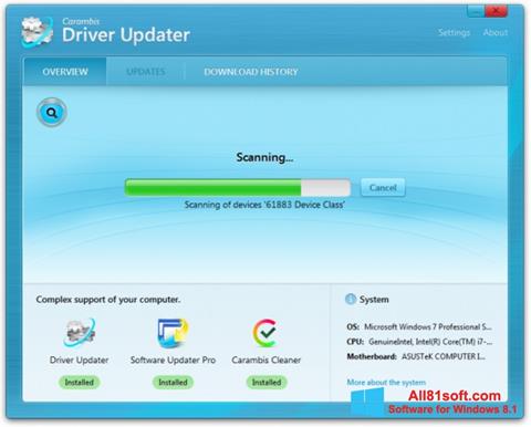 스크린 샷 Carambis Driver Updater Windows 8.1